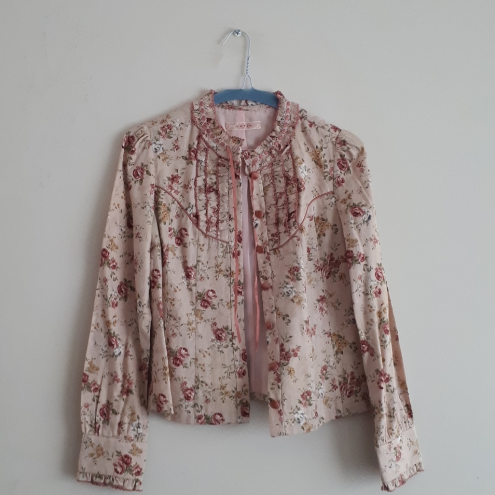 SATIN pink laced blouse